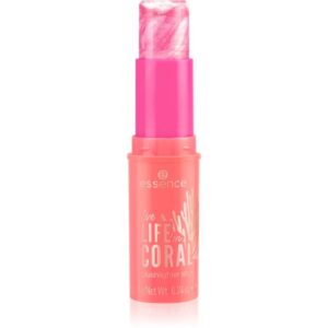 essence LIFE in CORAL blush cu efect iluminator stick culoare 01 Glowin' Coraltastic