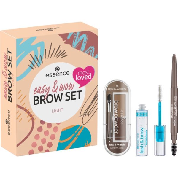 essence easy & WOW set cadou pentru sprâncene culoare Light-Țena