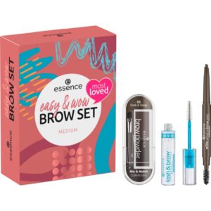 essence easy & WOW set cadou pentru sprâncene culoare Medium-Țena