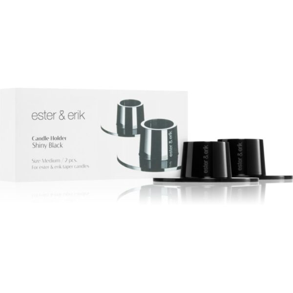 ester & erik accessories shiny black sfeșnic 2 buc-ro