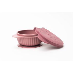 innoGIO GIOfresh Owl bol din silicon cu capac Pink 380 ml-ro