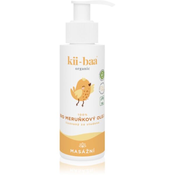 kii-baa® organic 100% Bio Oil Apricot ulei de masaj pentru pielea sensibilă pentru nou-nascuti si copii 100 ml-Țena