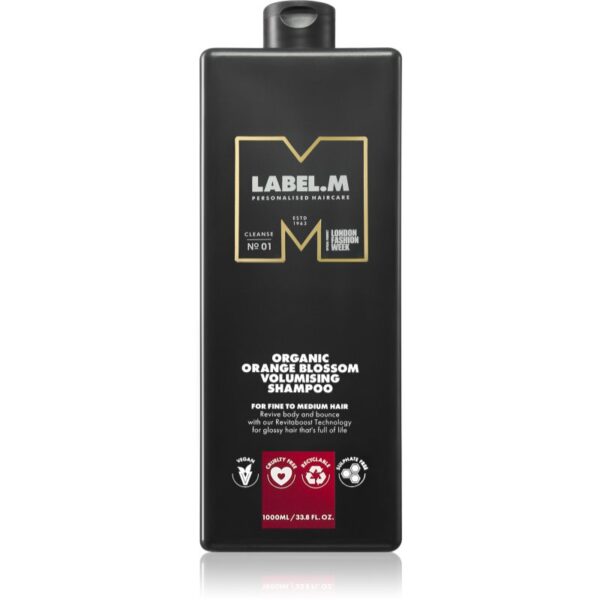 label.m Organic Orange Blossom Volumising Shampoo sampon natural pentru păr cu volum 1000 ml-Țena
