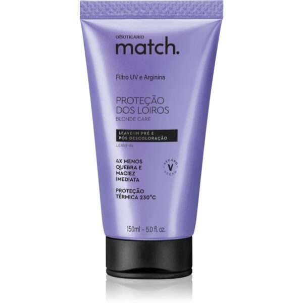 oBoticário Match. Blonde Care mască regeneratoare fără clătire pentru par blond 150 ml-ro