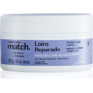 oBoticário Match. Blonde Repair masca pentru regenerare pentru par blond 250 g-ro