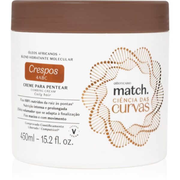oBoticário Match. Science of Curves cremă hidratantă pentru par ondulat si cret 450 ml-ro