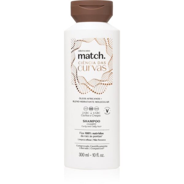 oBoticário Match. Science of Curves șampon hidratant pentru păr creț și ondulat 300 ml-ro