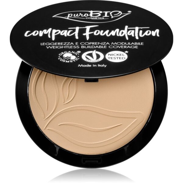 puroBIO Cosmetics Compact Foundation pudra compacta SPF 10 culoare 02 9 g-ro