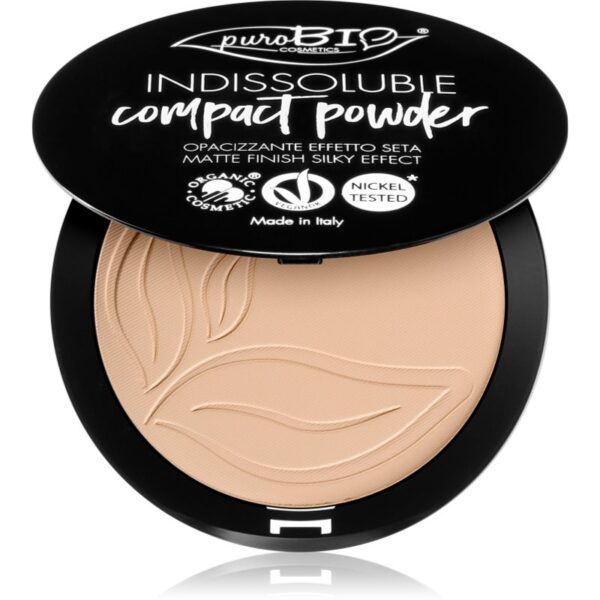 puroBIO Cosmetics Indissouble pudra compacta cu efect matifiant culoare 02 9 g-Țena