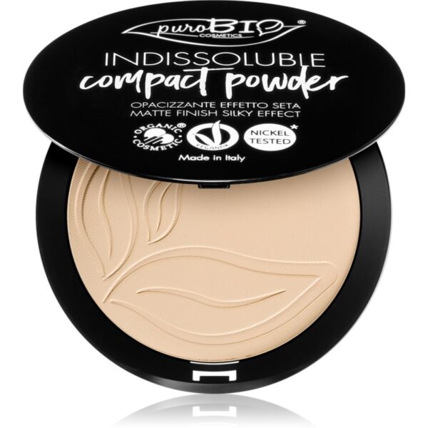puroBIO Cosmetics Indissouble pudra compacta cu efect matifiant culoare T01 9 g-Țena