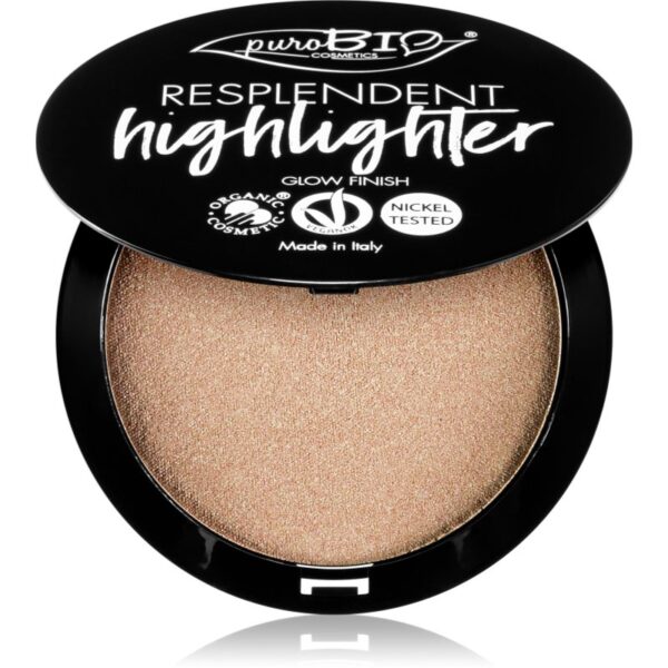 puroBIO Cosmetics Resplendent Highlighter crema de strălucire culoare 01 Sparkling Wine 9 g-Țena