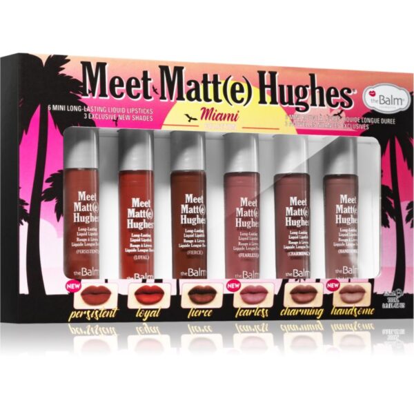 theBalm Meet Matt(e) Hughes Mini Kit Miami set de rujuri lichide pentru un efect de lunga durata-ro