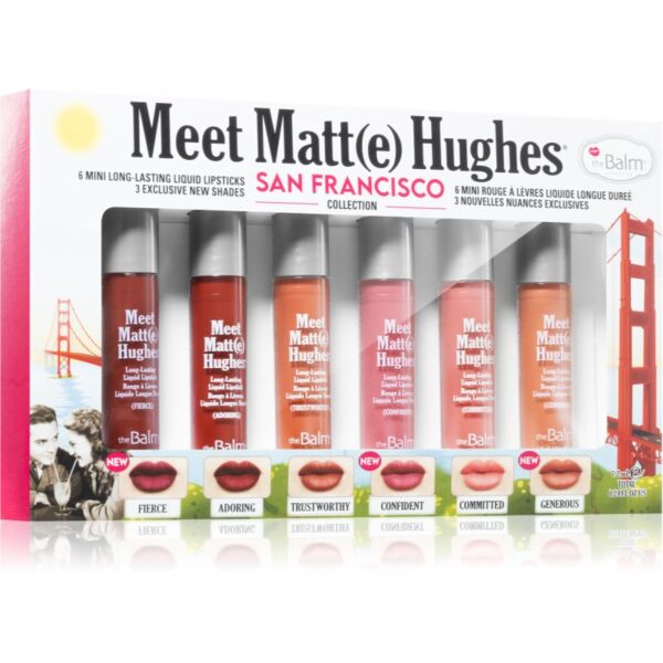 theBalm Meet Matt(e) Hughes Mini Kit San Francisco set de rujuri lichide pentru un efect de lunga durata-ro